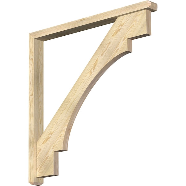 Ekena Millwork Merced Craftsman Rough Sawn Bracket w/ Offset Brace, Douglas Fir, 4"W x 44"D x 44"H BKT0402X44X44MRC04RDF - main